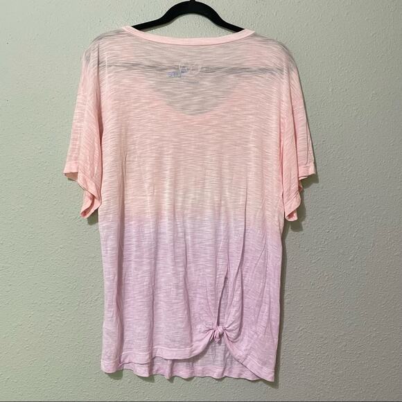 Blue Life Pink & Purple Ombré Pocket Tee Short Sleeve Knot Back Womens S Beachy - Picture 5 of 9